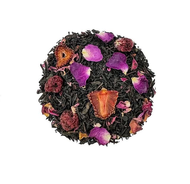 Qızılgül Ətri 20 qara çay, hibiskus, çiyələk, böyürtkən və qızılgül ləçəkləri, 100q